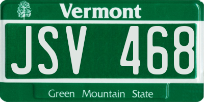 VT license plate JSV468