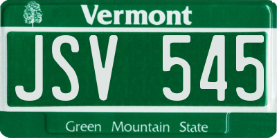 VT license plate JSV545