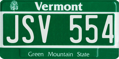 VT license plate JSV554