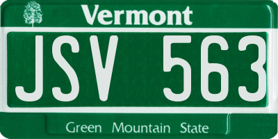 VT license plate JSV563