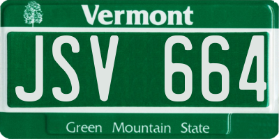 VT license plate JSV664