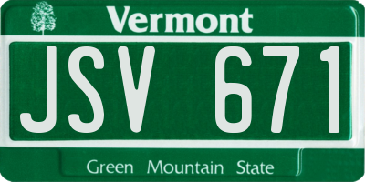 VT license plate JSV671
