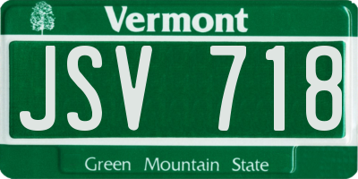 VT license plate JSV718