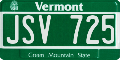 VT license plate JSV725