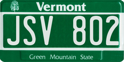 VT license plate JSV802