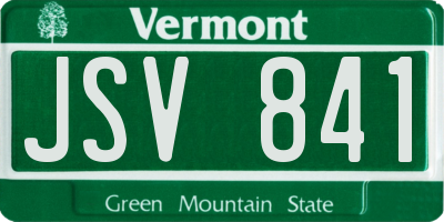 VT license plate JSV841