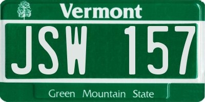 VT license plate JSW157