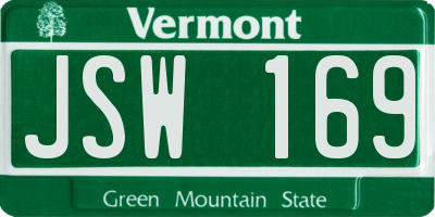 VT license plate JSW169