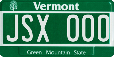 VT license plate JSX000