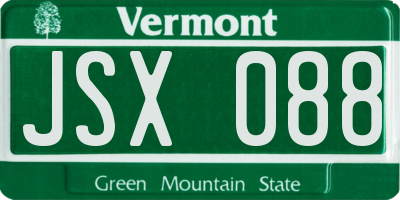 VT license plate JSX088