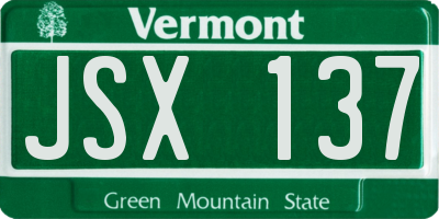 VT license plate JSX137