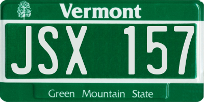 VT license plate JSX157