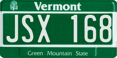 VT license plate JSX168