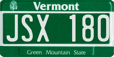 VT license plate JSX180