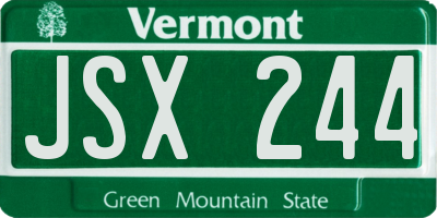 VT license plate JSX244
