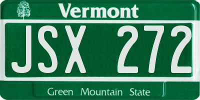 VT license plate JSX272