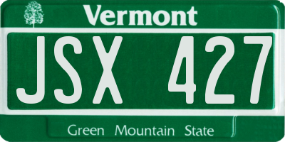 VT license plate JSX427