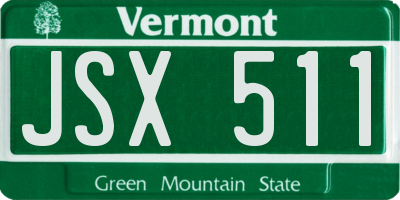VT license plate JSX511