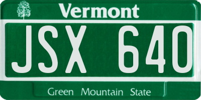 VT license plate JSX640
