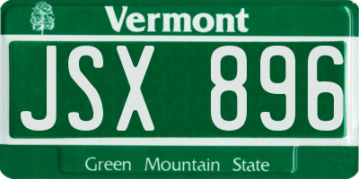 VT license plate JSX896