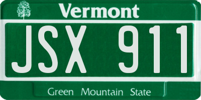 VT license plate JSX911