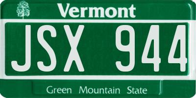 VT license plate JSX944