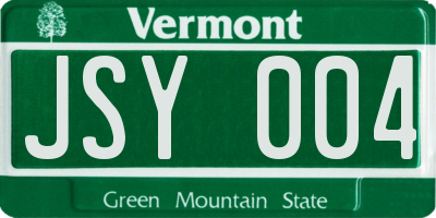 VT license plate JSY004