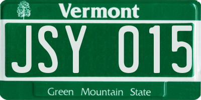 VT license plate JSY015