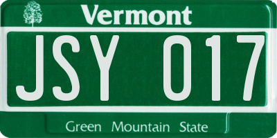 VT license plate JSY017