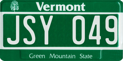 VT license plate JSY049