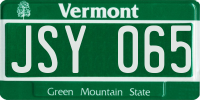 VT license plate JSY065