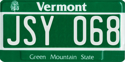 VT license plate JSY068