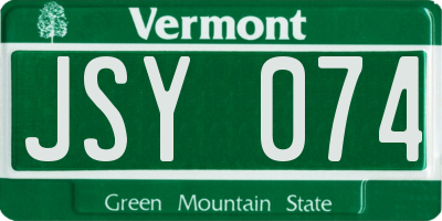 VT license plate JSY074