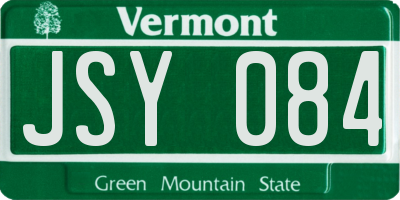 VT license plate JSY084