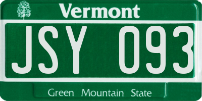 VT license plate JSY093