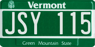 VT license plate JSY115