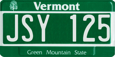 VT license plate JSY125