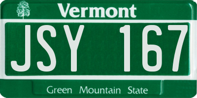 VT license plate JSY167