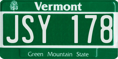 VT license plate JSY178