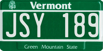 VT license plate JSY189
