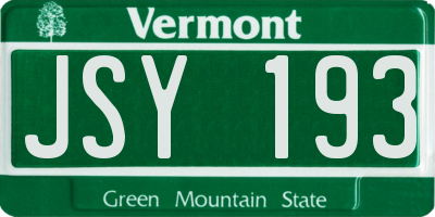 VT license plate JSY193