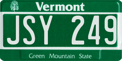 VT license plate JSY249