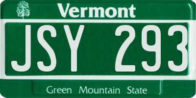 VT license plate JSY293