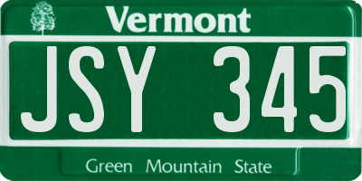 VT license plate JSY345