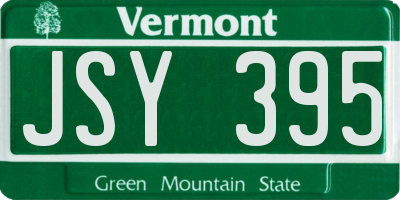 VT license plate JSY395