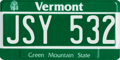 VT license plate JSY532