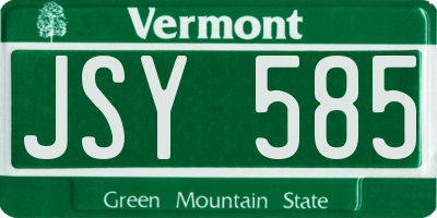 VT license plate JSY585