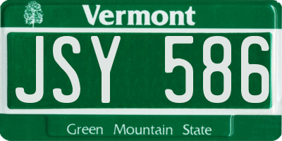 VT license plate JSY586