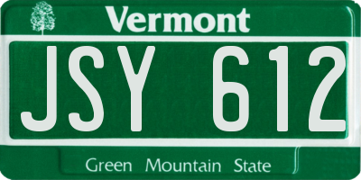 VT license plate JSY612