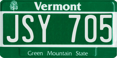 VT license plate JSY705